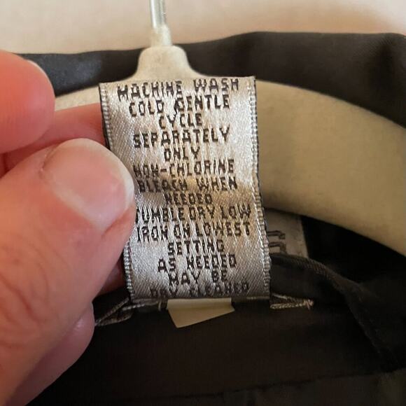 Chico's Satiny Wrap/Tie Open Blazer, Charcoal Gray, Cuffed Sleeves, Size M - Picture 8 of 12